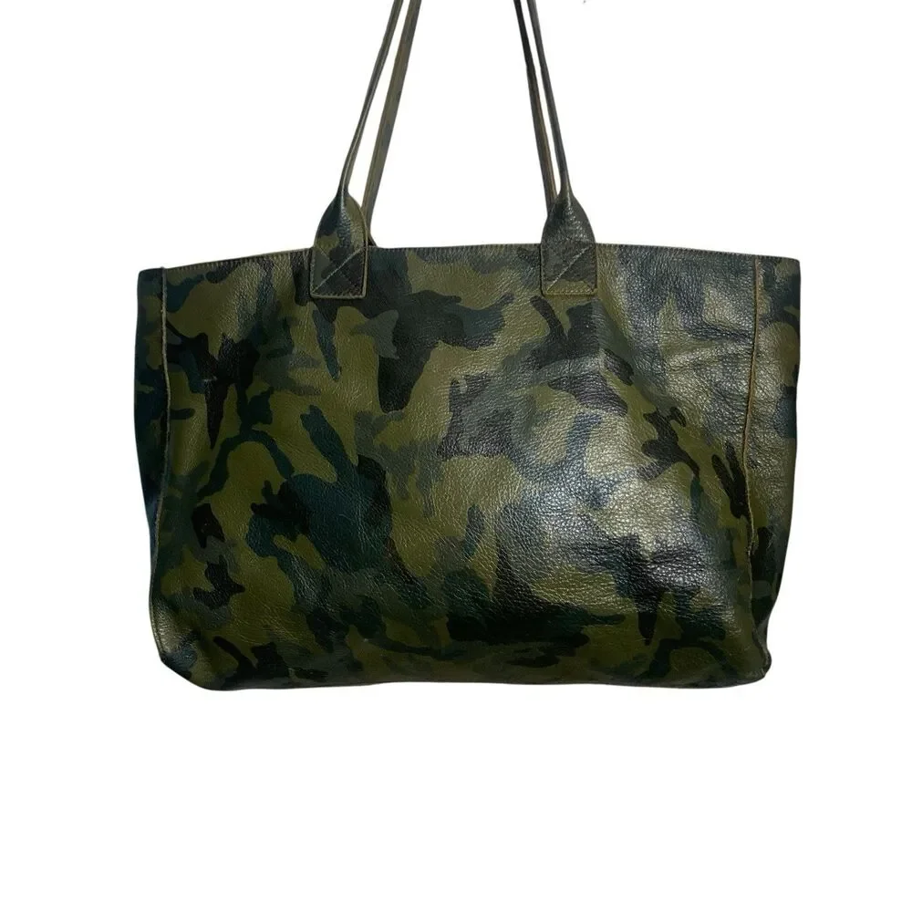 Not Rational Noha Diaper Tote Bag Pebble Leather Camouflage Tassel Stripe Zip Up